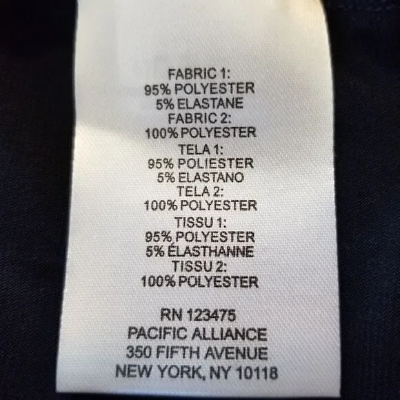 Ellen Tracy Navy Blue Floral Cold Shoulder Double V-neck Layer Blouse Size S - Picture 8 of 8